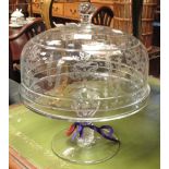 A boxed William Yeoward crystal etched glass cheese dish and cover