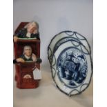 A Staffordshire pottery group of the Vicar and Moses together with a pair of late 18th/early 19th