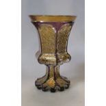 Attributed to Moser, a ruby overlay and gilt glass beaker