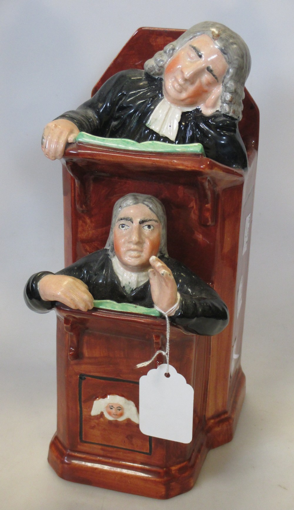 A Staffordshire pottery group of the Vicar and Moses together with a pair of late 18th/early 19th - Image 3 of 3