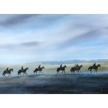 § Peter Knuttel (British, b.1945) Early Morning Exercise, Newmarket Heath signed lower right "
