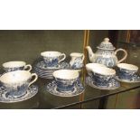 A James Broadhurst Prince Charles' wedding blue and white tea service for six