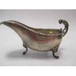 A silver sauce boat