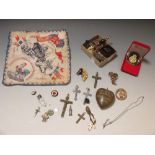 Various small items - pins, badges, costume jewellery, etc