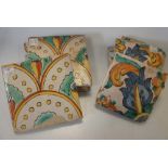 Two sets of four 18th century Portuguese tiles, ex Ken Beulah collection (8)