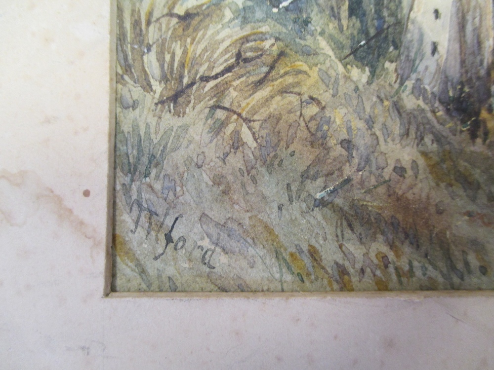 T.H. Ford, driving sheep along a lane, 31 x 21cm, unframed - Image 3 of 3