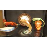 A Beswick pottery brown trout, No.1032 and a figure of a fox, aRoyal doulton 'Arriet' 1946 character