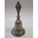 A small Victorian silver table bell, makers's mark indistinct, Birmingham 1896, 13cm, 2.48oz  Some