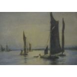 J McGregor (British, 19th Century) - Sailing boats in a calm sea, signed lower right "J McGregor",