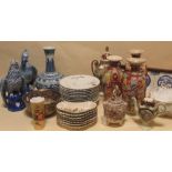 A large collection of ceramics to include a Kanxi style vase, a Limoges part dinner service, satsuma