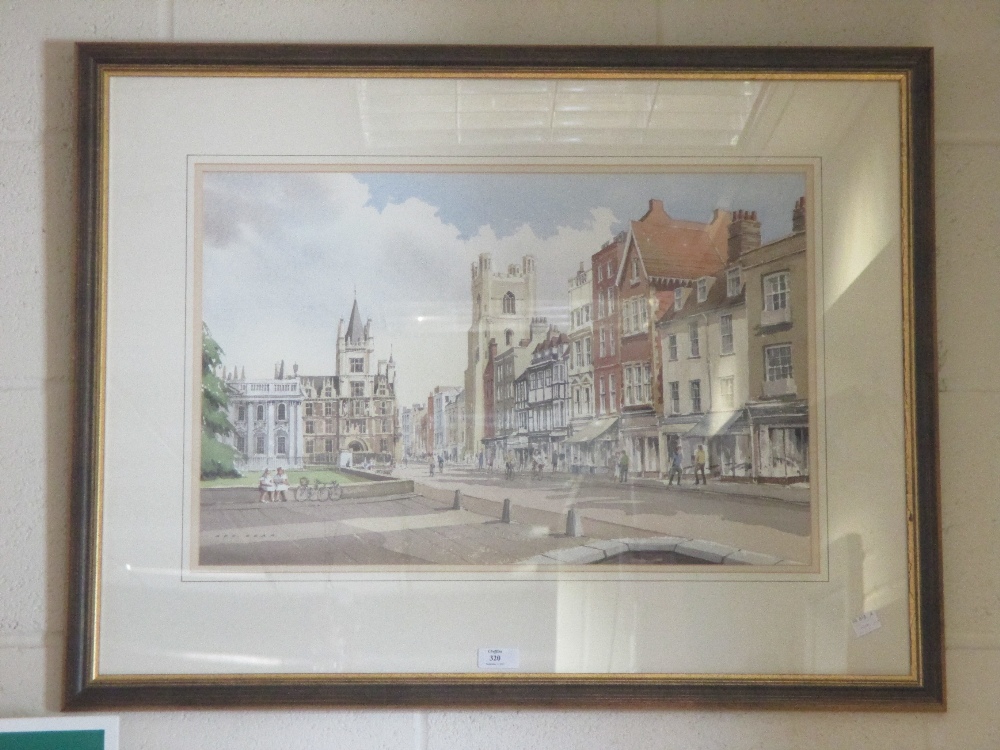 George Sear (British 20th century) - View of Kings Parade, Cambridge, signed lower left,