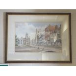 George Sear (British 20th century) - View of Kings Parade, Cambridge, signed lower left,