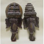 A pair of Indian masks of Ganesh