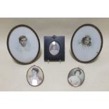 Three portrait miniatures and two photographic miniatures (5)