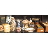 A quantity of assorted ceramics, glassware and decorative items to include an ivory powder pot,