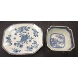 A Chinese blue and white plate and a bowl (2)