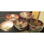 An Imari bowl and four other bowls (5)