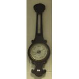 A Negretti and Zambra ebony cased banjo barometer