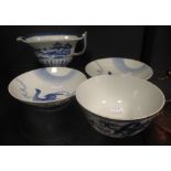 A Chinese blue and white bowl, a pair of Nabeshima style plates and a Chinese jug (4)