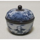 A Chinese blue and white pot and cover with metal mounts and various other Chinese ceramics (qty)