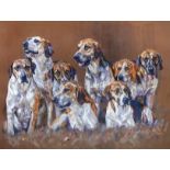 D. Debbie Gillingham (British, 20th Century) Study of Foxhounds signed lower right “Debbie