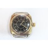 By Rolex - a 1930's gentleman's gold cased 'Oyster' wristwatch, black dial with luminous Arabic