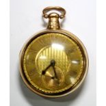 By Jas Mann, Norwich - a George III 18ct gold pair cased pocket watch, the gold coloured dial