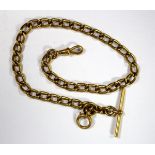 An 18ct yellow gold curblink watch chain, 35cm, 62gm  In good condition