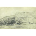 John Sell Cotman (British, 1782-1842) Wooded landscape at Sidestrand, Norfolk pencil on buff paper