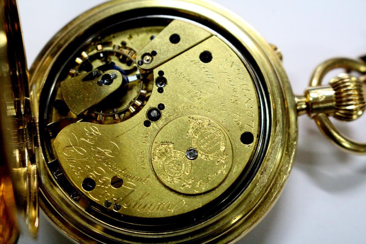 By Charles Frodsham - a late 19th century 18ct gold hunter case repeating perpetual calendar - Image 8 of 11