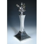 An Edwardian silver table lamp, by Hawkesworth, Eyre & Co, Sheffield 1906, raised on a plain