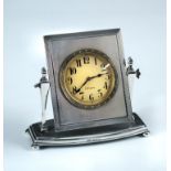 An early 20th century silver framed dressing table clock, by James Griffiths, Chester 1927, the