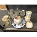 Miscellaneous ceramics and glass, to include: a Spode pot pourri vase and pierced cover, a Worcester