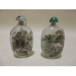 Two Chinese interior painted snuff bottles