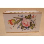 A Stevenson and Hancock Derby floral painted flower brick, signed W.Mosley