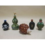 Five various Chinese snuff bottles