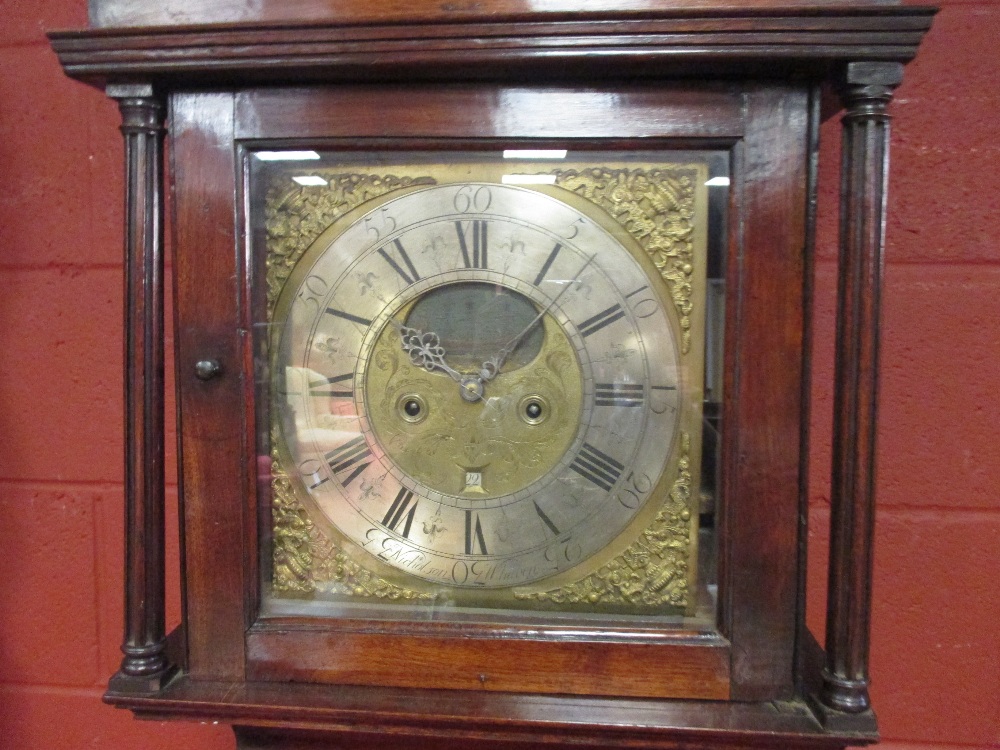 An 18th century mahogany eight day longcase clock with rocking ship automaton, the hood with - Image 14 of 16