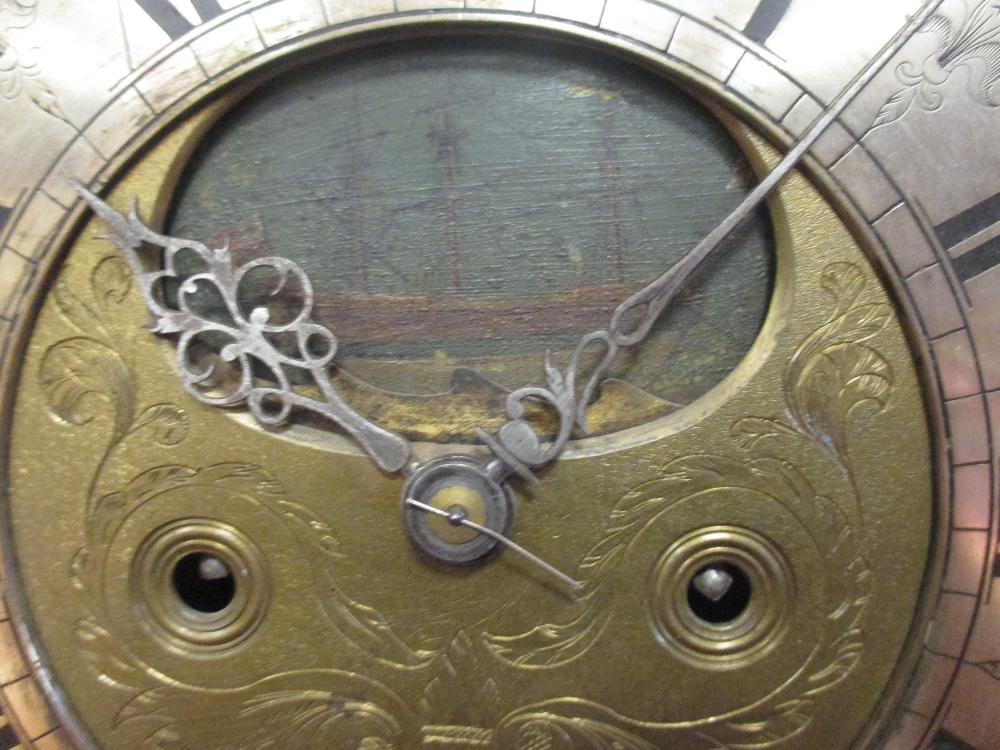 An 18th century mahogany eight day longcase clock with rocking ship automaton, the hood with - Image 10 of 16