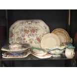 Miscellaneous ceramics to include an 18th century Chinese sauce boat, ironstones etc