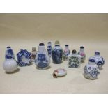 Thirteen porcelain snuff bottles