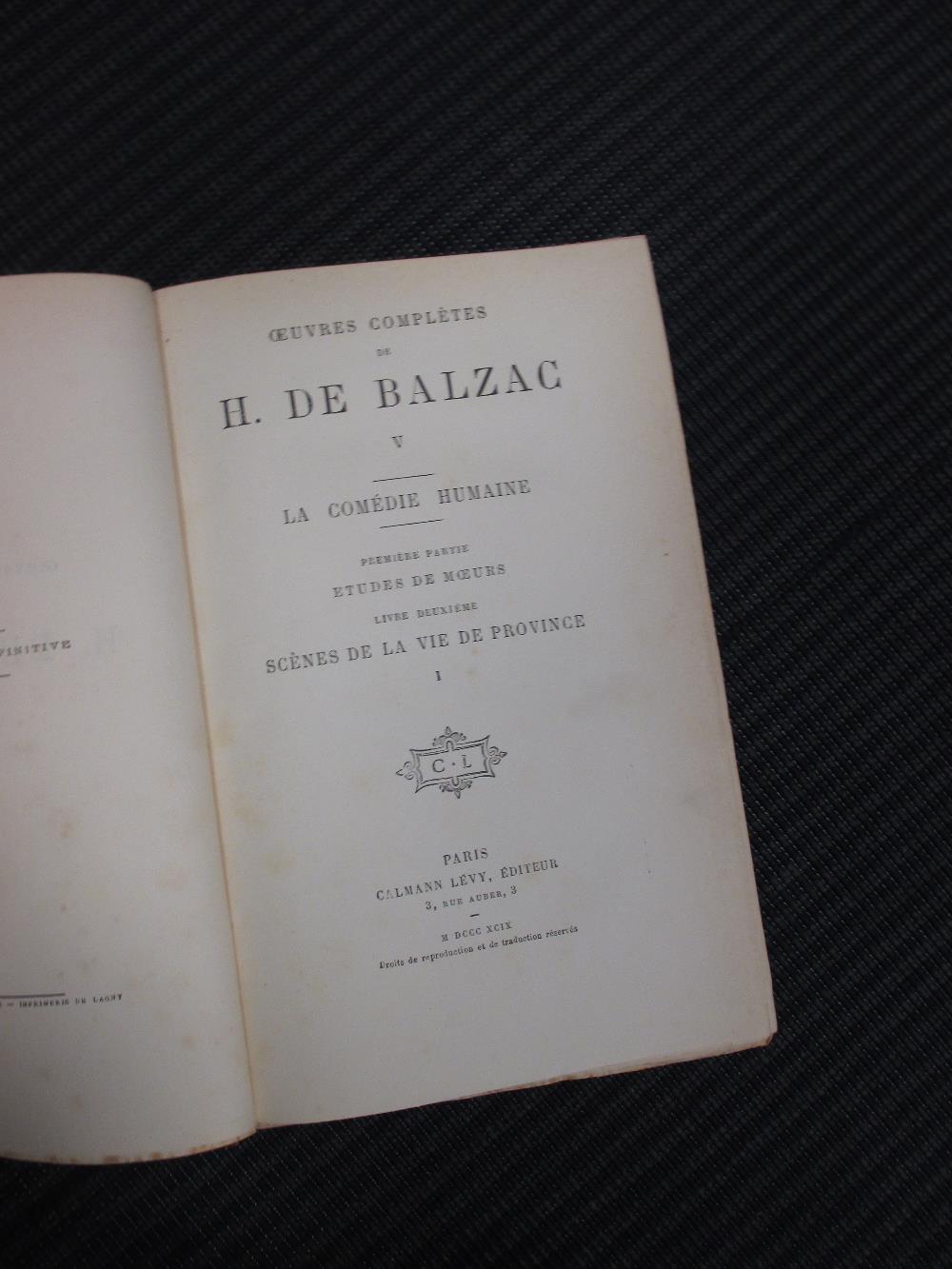 BALZAC (H de) Oeuvres Completes, 1872-1892, 8vo, edition 'Definitive' in 24 vols., half grained - Image 2 of 2