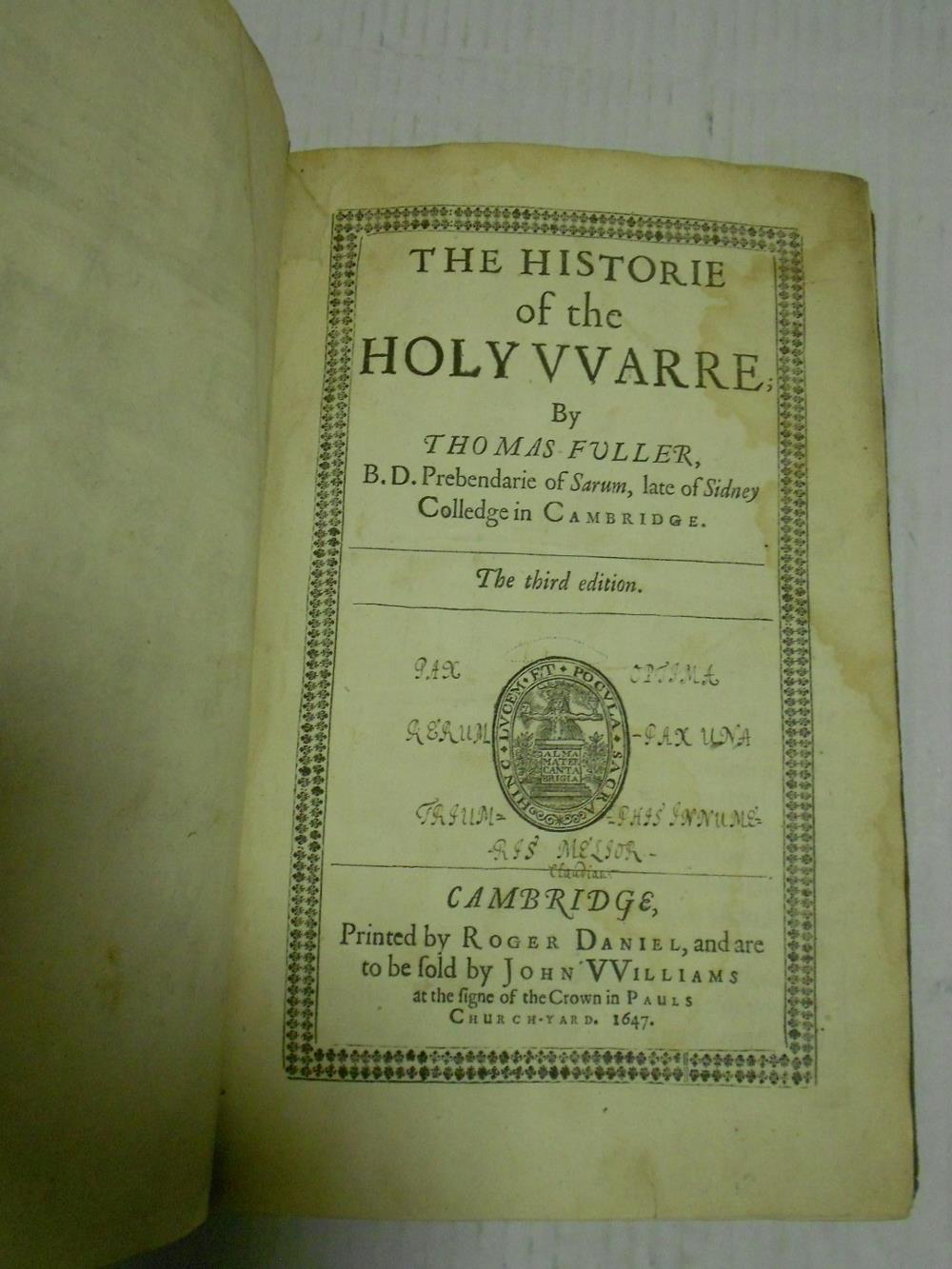 FULLER (Thomas) The Historie of the Holy Warre, 3rd edition, Cambridge: R. Daniel for J. Williams - Image 3 of 4