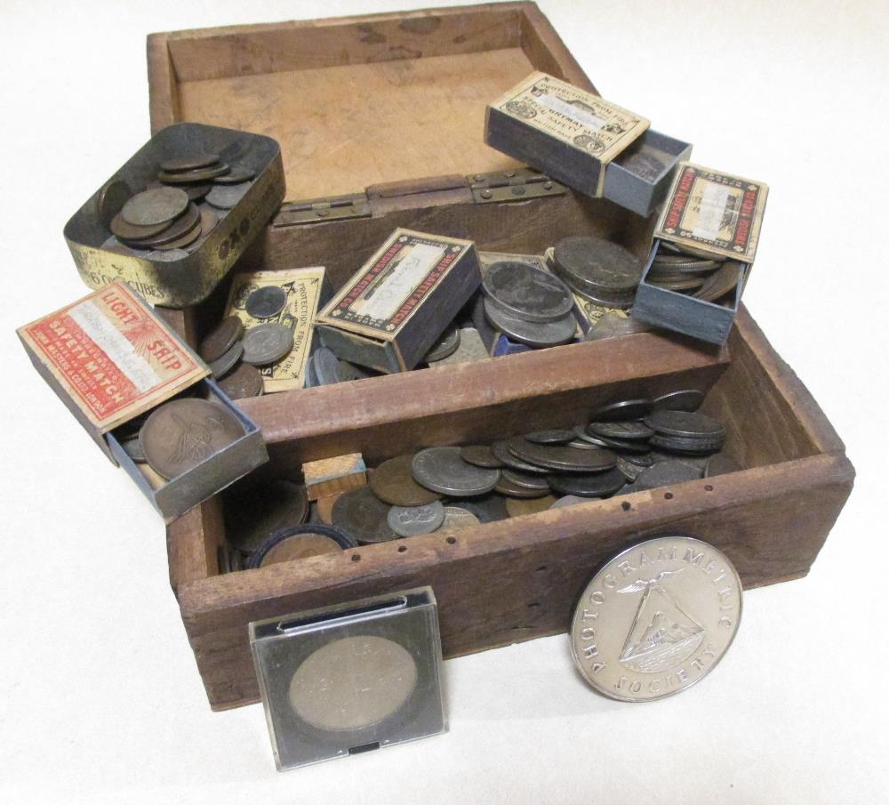 A quantity of 18th/19th century silver and copper coinage to include crowns, some US crowns etc (a