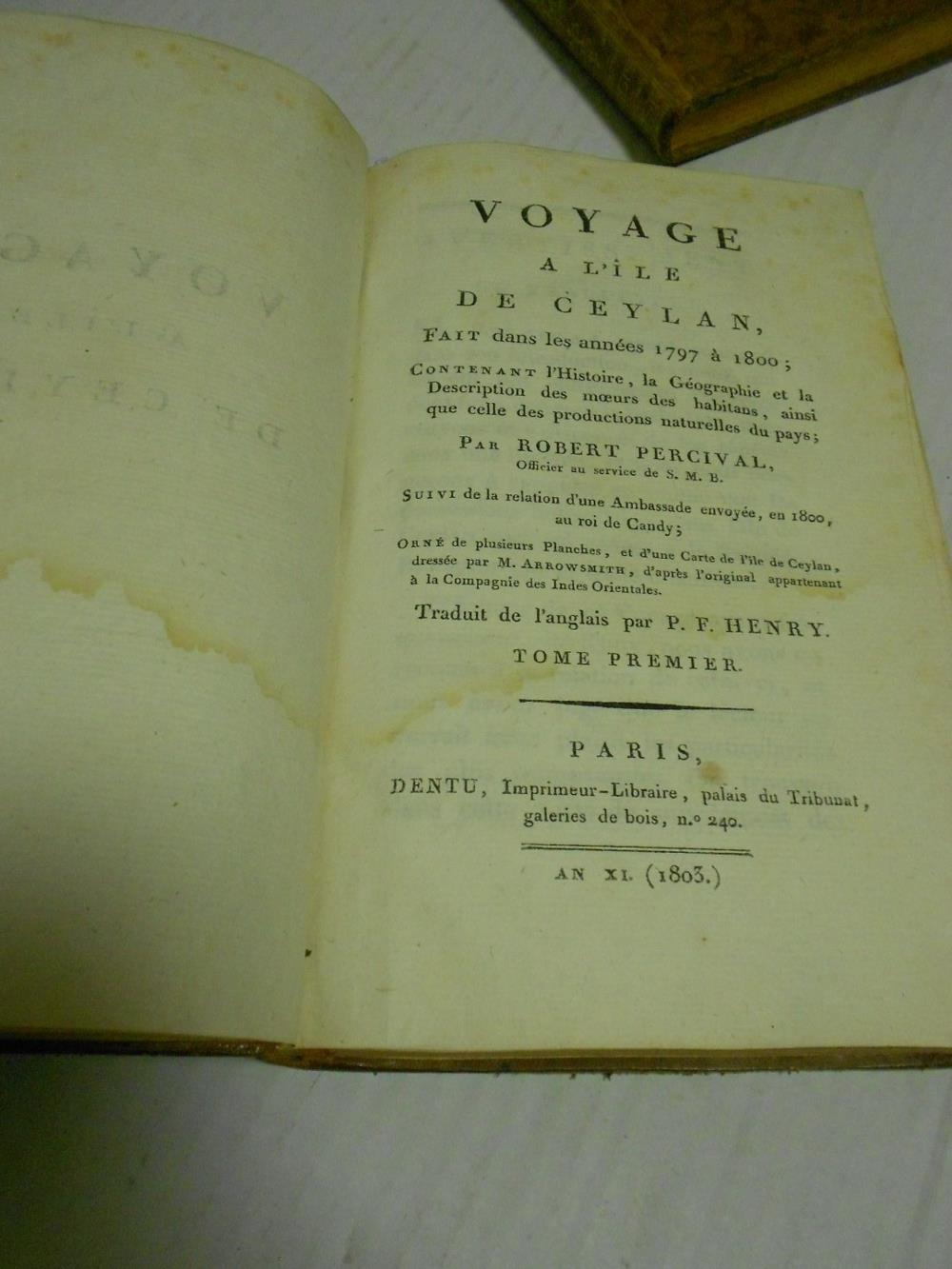 PERCIVAL (Robert) Voyage a l'Ile de Ceylan, fait dans les annees 1797 a 1800; Contenant l' - Image 4 of 4