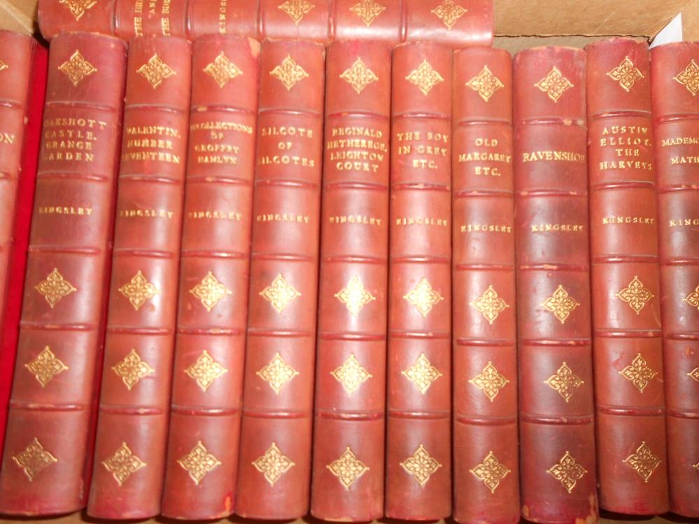 Bindings. HARDY (T) Works, 8 vols. c.1900, 8vo, half calf; KINGSLEY (C) Works, 12 vols., c.1900, - Image 4 of 4