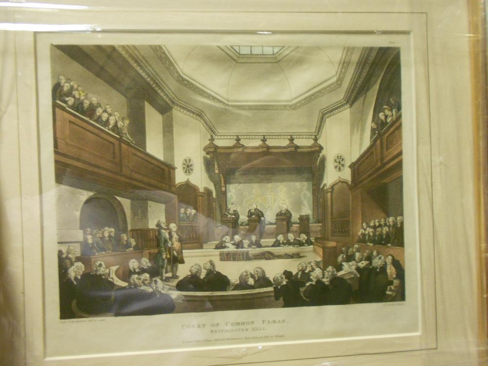 After Rowlandson and Pugin, Four inns of court or courtroom scenes, coloured aquatints, 20 x 26cm; - Image 2 of 2