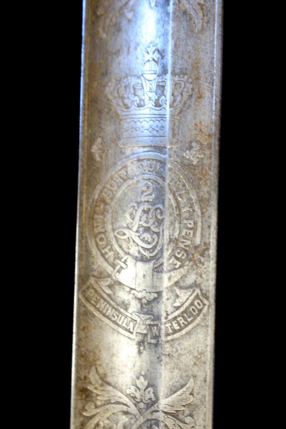 Henry Wilkinson - 2nd Lifeguards Officer's sword, the etched blade with royal and regimental cypher, - Image 4 of 7