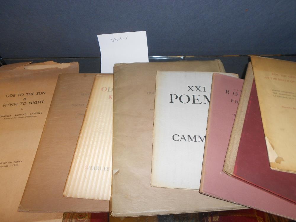 CAMMELL (Charles Richard) Eight slim volumes, mainly poetry, and inscribed by the author to