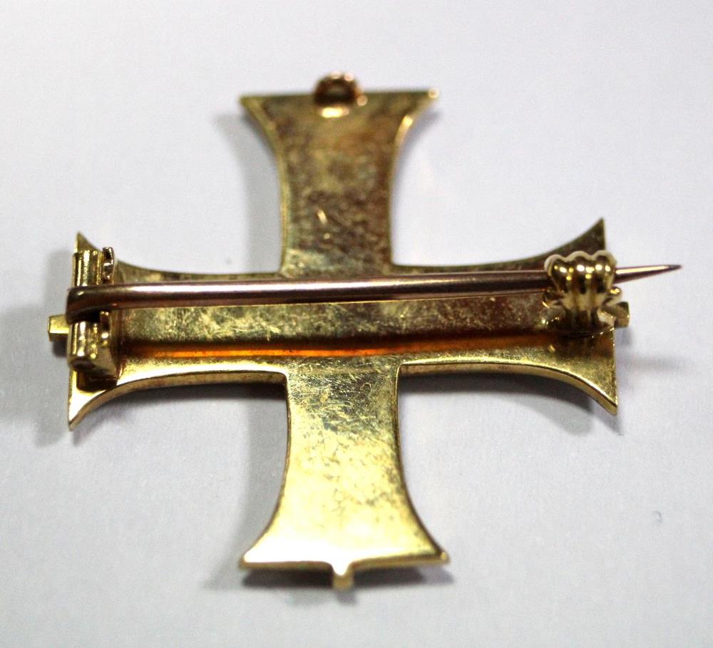 A silver and gold coloured brooch formed as a miniature Military Cross, associated with the Military - Image 2 of 4