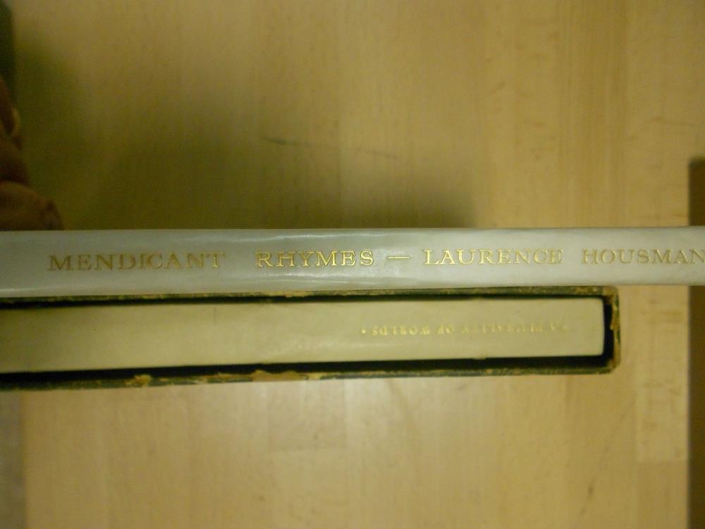 HOUSMAN (L) Mendicant Rhymes, Essex House Press 1906, vellum backed boards; De FONTENELLE (B) A